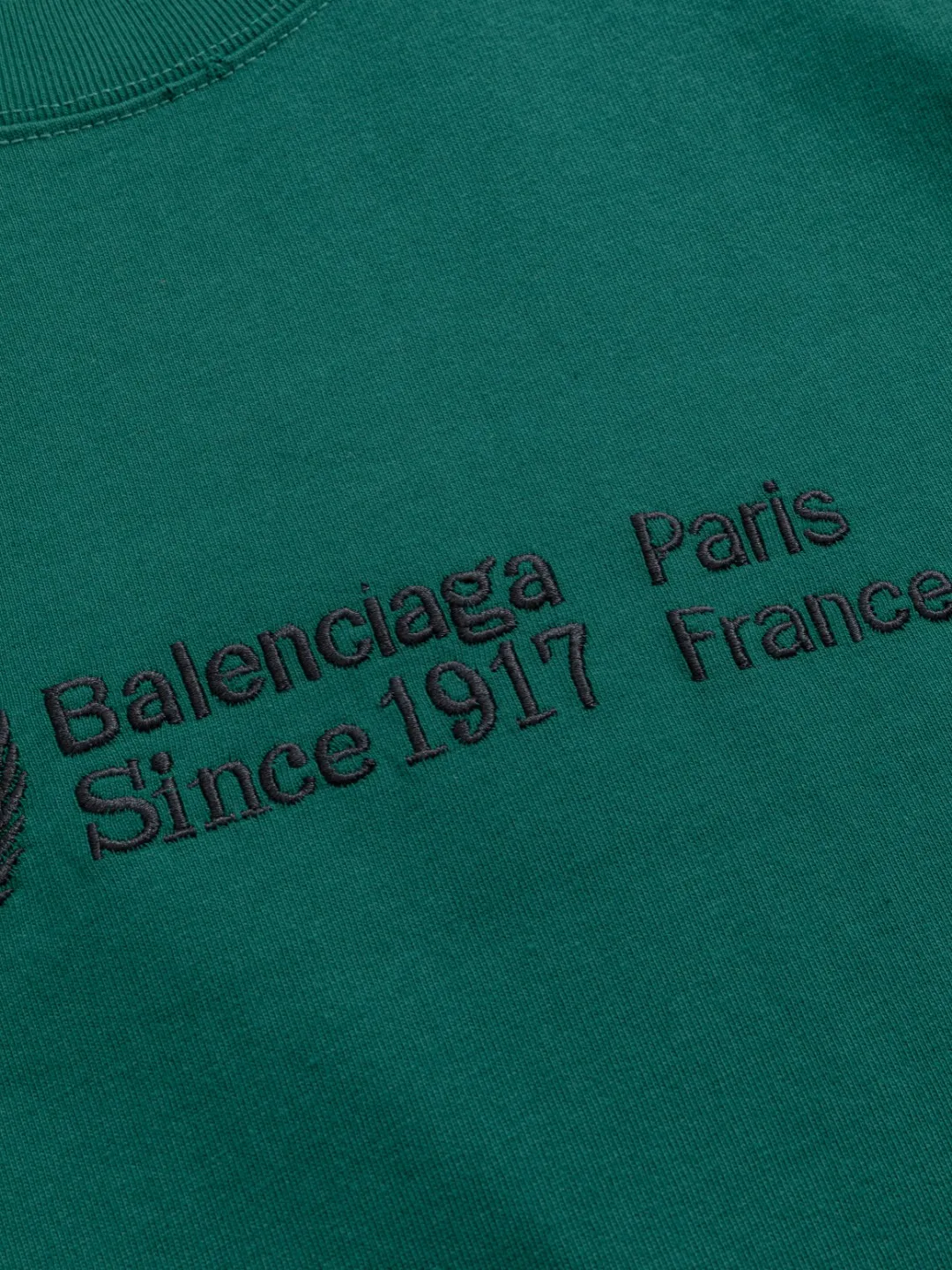 P100✨🔥 [BALENCIAGA] 2026FW short-sleeved T-shirt Premium 26s double yarn 300g fabric embroidery fraying process Color: Black White Green Size: S M L XL 2XL